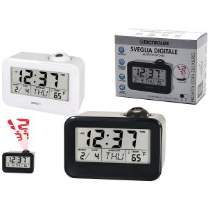 Ρολόι Ψηφιακό LED Προβολέα Μαύρο/Λευκό Πλαστικό 8x10x15cm Σε 2 Χρώματα