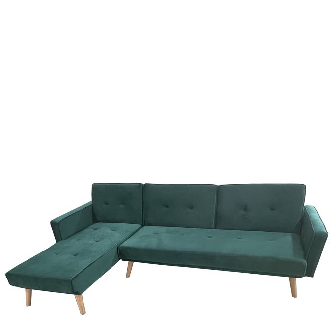 Καναπές Κρεβάτι Γωνιακός ArteLibre EMILIA Πράσινο Ύφασμα 267x153x85cm