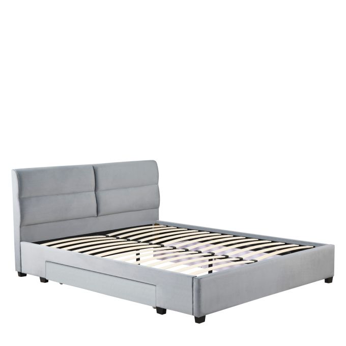 Κρεβάτι Διπλό ArteLibre PRODREAM Γκρι Ύφασμα 206x169x96cm (Στρώμα 160x200cm)