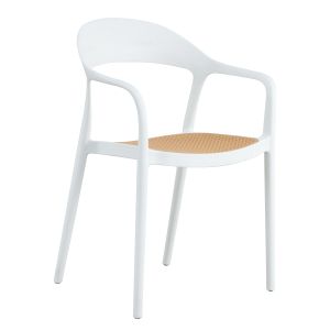 Πολυθρόνα Κήπου ArteLibre VITI-LEVU Λευκό/Φυσικό PP 51.5x57x81cm