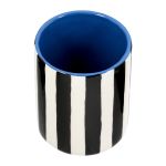 Βάζο Ριγέ Κεραμικό Μαύρο Λευκό D10X13Cm D10X13Cm