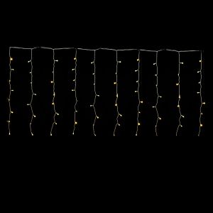 80 LED Κουρτίνα Εξωτερικού Χώρου Θερμό Λευκό Φως Διάφανο Καλώδιο 2x1m