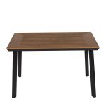 Τραπέζι Κήπου ArteLibre EPUPA Μαύρο/Καρυδί Αλουμίνιο/Ξύλο 120x80x73cm
