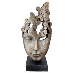 Γλυπτό 'Female Mask' Μοτίβο Προσώπου Πολυρεζίνη Μπρονζέ 10x15x31.5cm