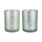 Θήκη Ρεσώ ArteLibre Με Διακόσμηση Φύλλα Πράσινο Γυαλί 12.5cm Σε 2 Σχέδια