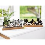 Θήκη Ρεσώ ArteLibre 3θέσια Με Διακόσμηση Μαύρο/Φυσικό Μέταλλο/Ξύλο 7.5x24x10.5cm