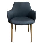 Καρέκλα Τραπεζαρίας ArteLibre LUZIA Γκρι/Φυσικό Ύφασμα/Μέταλλο 57x60x78cm