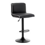 Σκαμπό Bar ArteLibre ARMOR Με Πλάτη Πτυσσόμενο Μαύρο/Λευκό PU/Μέταλλο 45x48x86-107.5cm