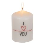 Κερί Κύλινδρος ‘I Love You’ Λευκό 6x8cm