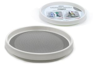 Βάση Οργάνωσης Αντικειμένων Στρογγυλή Με Αντιολισθητική Επιφάνεια Λευκό Πλαστικό Φ30.5cm