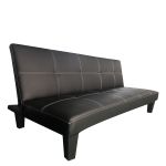 Καναπές Κρεβάτι Τριθέσιος ArteLibre ERYNDOR Μαύρο PU 186x90x82cm