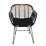 Καρέκλα Κήπου ArteLibre ATINIUS Φυσικό/Μαύρο Μέταλλο/Rattan 58x62x82cm