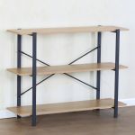 Βιβλιοθήκη ArteLibre RAVENSBY Φυσικό/Μαύρο Μοριοσανίδα/Μέταλλο 106x35x80cm