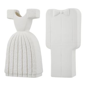 Βάζο 'Bridal Couple' Κεραμικό Λευκό 2Τμχ 6x12x25cm