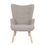 Πολυθρόνα ArteLibre MARION Γκρι Ύφασμα Μπουκλέ/Ξύλο 73x69x96cm
