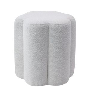 Σκαμπό ArteLibre BAT FLOWER Γκρι Ανοιχτό Ύφασμα Μπουκλέ 38x38x40cm