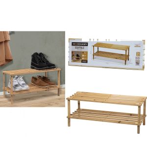 Ράφι Παπουτσιών WoodHandy Καφέ Ξύλο 74x26x30cm 2Τμχ