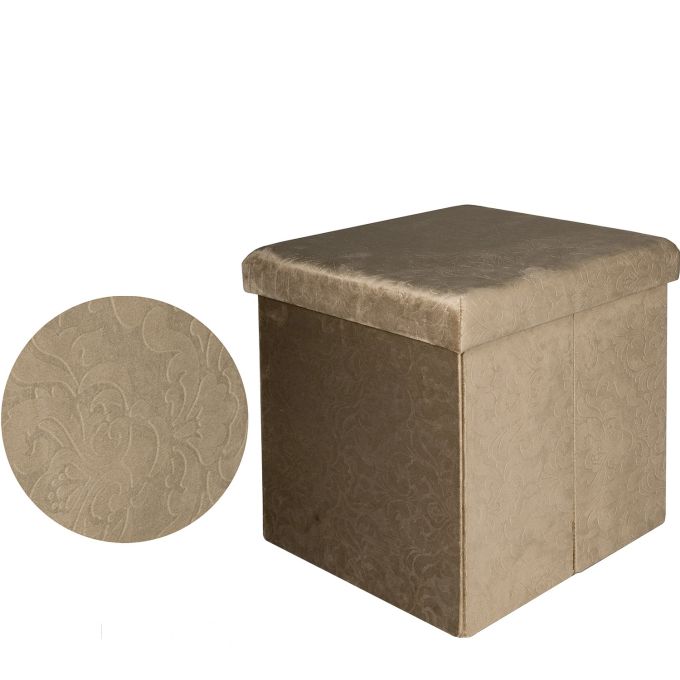 Πουφ ταρταρούγα/ύφασμα 38x38x37.5cm