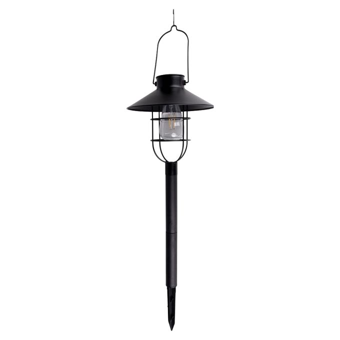 Φανάρι Κήπου LED Ηλιακό Μαύρο 21.8x21.8x64cm GRUNDIG