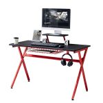 Γραφείο Υπολογιστή ROCKER Μαύρο/Κόκκινο 120x60.5x90cm