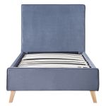 Κρεβάτι Μονό ArteLibre TULIP Σκούρο Γκρι Βελούδο 206.5x100.5x110cm (Στρώμα 90x190cm)