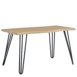 Τραπέζι Τραπεζαρίας ArteLibre BRANWELL Sonoma/Μαύρο Μέταλλο/Μοριοσανίδα 160x80x77.5cm