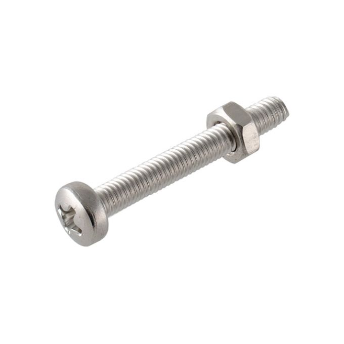 Μηχ/βιδα Κυλινδρ SL & Περικόχλιο M4x10 Inox A2 DIN84 10Τμχ