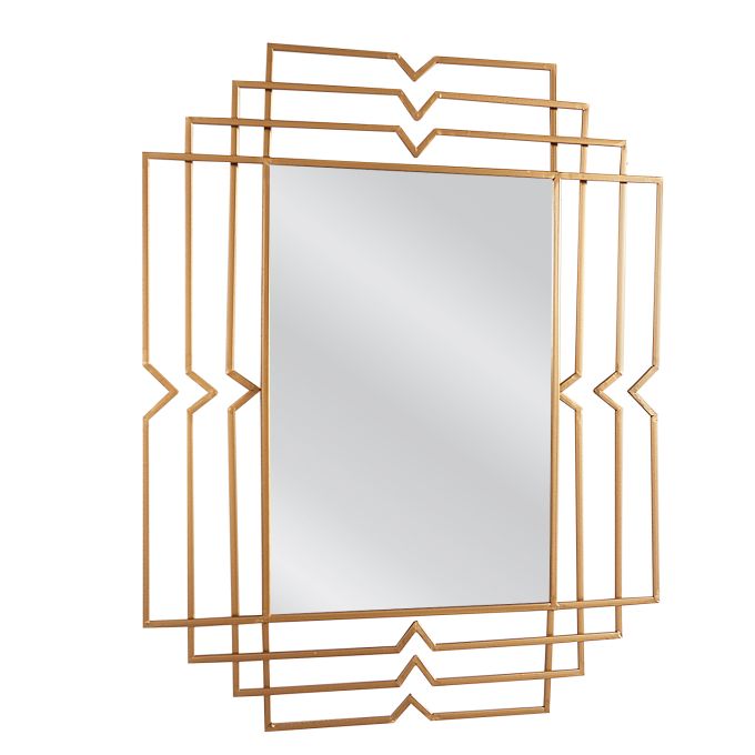 Καθρέπτης Τοίχου ArteLibre BALDOR Χρυσό Μέταλλο/Γυαλί 90x1.5x70cm