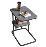 Τραπεζάκι Βοηθητικό ArteLibre ALAZANI Γκρι Με Όψη Μαρμάρου MDF/Μέταλλο 50x30x58cm