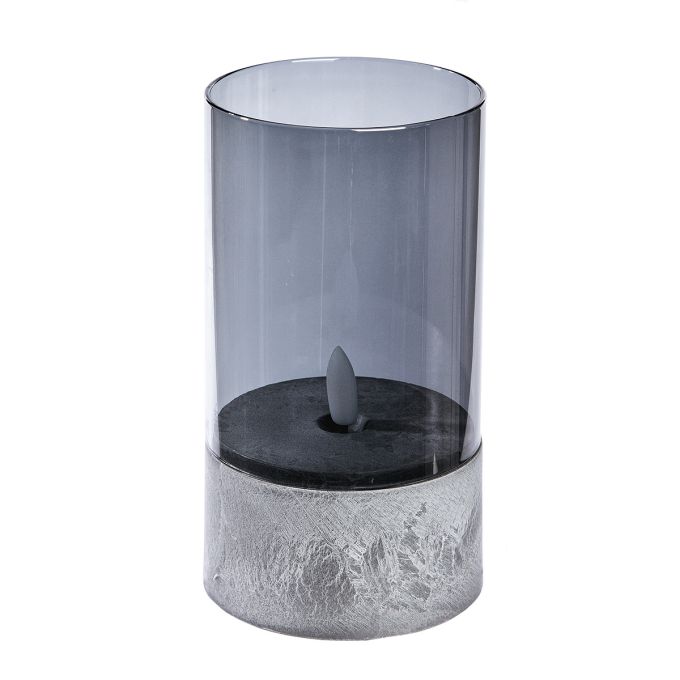 Φωτιστικό Ανεμοφωτιστικό (LED) Κυλινδρικό Γυαλί Γκρι 12.5x8cm