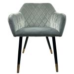 Καρέκλα Τραπεζαρίας ArteLibre ESPERANZA Γκρι/Μαύρο Βελούδο/Μέταλλο 56x60x81cm