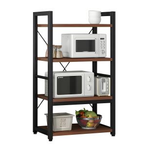 Ραφιέρα Κουζίνας ArteLibre WOLVERINE Καφέ Σκούρο/Μαύρο MDF/Μέταλλο 60x36x117cm