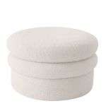 Σκαμπό ArteLibre SPECIOZA Με Αποθηκευτικό Χώρο Λευκό Ύφασμα Cashmere 60x60x35cm