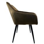 Καρέκλα Τραπεζαρίας ArteLibre FLORENCIA Cappuccino/Μαύρο Βελούδο/Μέταλλο 56x60x81cm