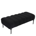 Παγκάκι Ottoman ArteLibre KUBO Μαύρο Ύφασμα Teddy/Μέταλλο 40x116.5x50cm