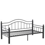 Καναπές Κρεβάτι ArteLibre PECOS Μαύρο Μέταλλο Για Στρώμα 90x190cm