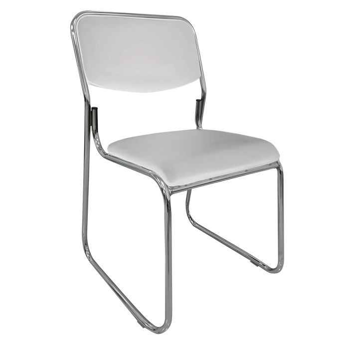 Καρέκλα Επισκέπτη FLEXVISIT Λευκό/Χρώμιο PU/Μέταλλο 40x41x81cm