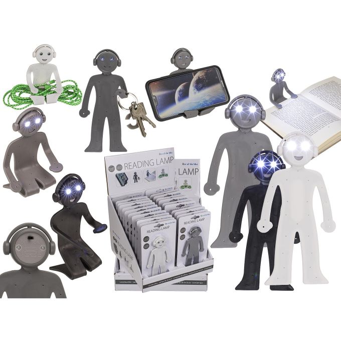 Φακός LED Διάβασματος Και Βάση Στήριξης Ανδρική Φιγούρα Ελαστική Πλαστικό 16cm Μπαταρίας Σε 3 Χρώματα