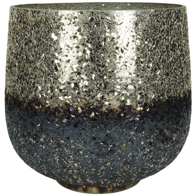 Κηροπήγιο ArteLibre Ασημί Γυαλί 20x20x20cm