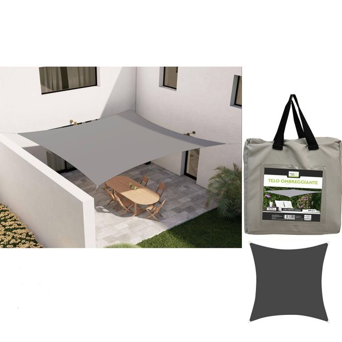 Τέντα Σκίασης Γκρι Πολυεστέρας 3x3m