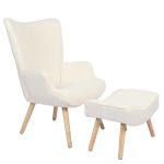 Πολυθρόνα ArteLibre AMARANTHUS Με Υποπόδιο Μπεζ 98x70x77cm