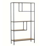 Βιβλιοθήκη ArteLibre YARWOOD Δρυς/Μαύρο Μοριοσανίδα/Μέταλλο 100x33x178cm