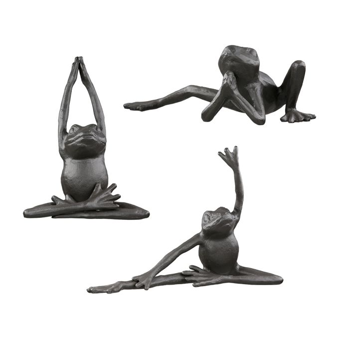 Figure Frog Metal Dark Brown Ποικιλία 3 φορές 17X7X12Cm 17X7X12Cm