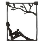 Ανάγλυφο τοίχου Ορθογώνιο Μεταλλικό Σκούρο Καφέ 14X5X17Cm 14X5X17Cm