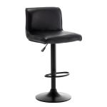 Σκαμπό Bar ArteLibre ARMOR Με Πλάτη Πτυσσόμενο Μαύρο PU/Μέταλλο 45x48x86-107.5cm