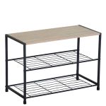 Παπουτσοθήκη ArteLibre JESMOND Δρυς/Μαύρο Μοριοσανίδα/Μέταλλο 63x30x43cm