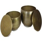 Τραπεζάκι-Κασπώ ArteLibre Χρυσό Μέταλλο 50x50x44cm Σετ 2Τμχ