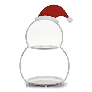 Χριστουγεννιάτικη Βάση Λευκή Με Καπέλο 50cm