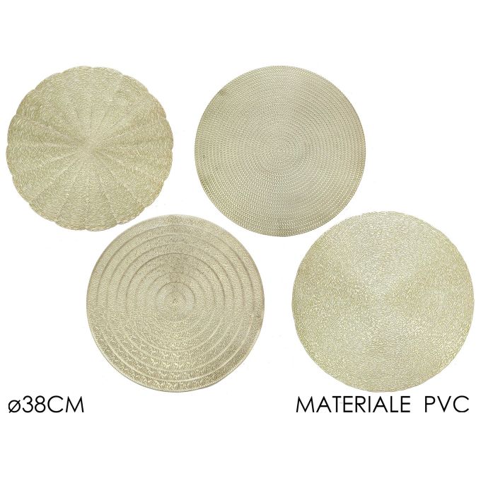 Σουπλά Οβάλ Χρυσό PVC Φ38cm Σε 4 Σχέδια