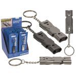 Μπρελόκ Κλειδιών Με Σφυρίχτρα Έκτακτης Ανάγκης Ανοξείδωτο Μέταλλο 5.7cm Σε 2 Χρώματα